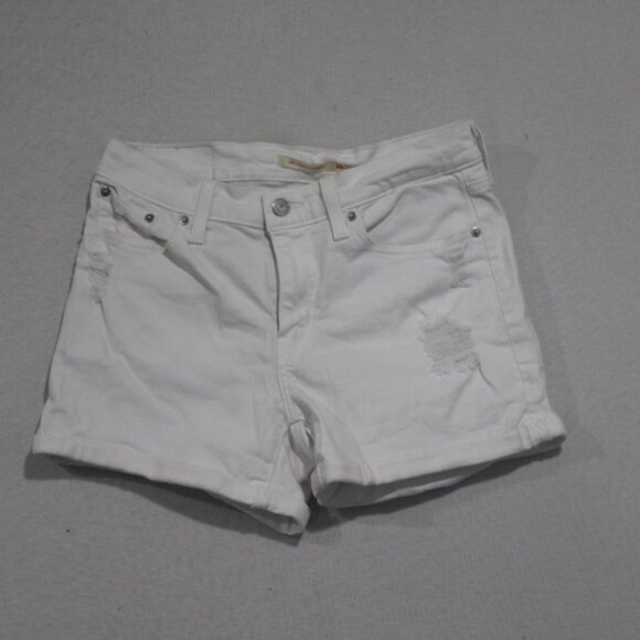 Levi's Women White Shorts Mid Length Shorts Size 28 - Picture 1 of 7